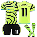 Miniatyrbillede 1 af 2: 23-24 Arsenal Børneudebanefodboldtrøje Kit nr 11 MARTINELLI 8-9 Years