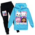 Miniatyrbild 2 av 5: Pojkar Flickor Gabby's Doll House Hoodies Träningsoveraller Toppar+ Byxor Set - Perfet I Light blue 160cm