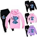 Miniatyrbillede 2 af 3: Lilo Stitch Kid Drenge Hoodie Joggingbukser 2 ST Tøj W Pink V . Pink 150cm