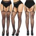 Miniatyrbilde 2 av 4: 5-pakning netstrømper med høy midje Tights lårhøy combination 4