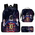 Pikkukuva 2 / 6: 3 kpl/setti jalkapalloilija Lionel Messi reppu opiskelija koululaukku - Perfet I P1 Only Backpack