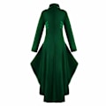 Miniatyrbillede 4 af 4: Retro Kvinde Gotisk Steampunk Knap Corsage Kostume Frakke Middelalderlig Jakke Green 4XL