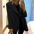 Miniatyrbillede 4 af 4: Kvinder Langærmede Business Jakker Work Cardigan Jakke Single Breasted Blazers I Black 3XL