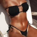 DambandslÃ¶s set Bandeau Frill Thong BaddrÃ¤kt I Black L