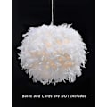 Miniatyrbild 2 av 5: Fjäderlätt Skärm för Takhängande Ljus, Fluffig Skärm Lampskärm för Bord och Golv, Sovrum Diameter 30cm, Vit DB V