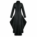 Miniatyrbillede 5 af 5: Retro Kvinde Gotisk Steampunk Knap Corsage Kostume Frakke Middelalderlig Jakke Black 4XL