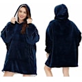 Miniatyrbillede 4 af 5: Oversized stor hættetrøje tæppe hættetrøje ultra plys Sherpa kæmpe tæppe sweatshirt Blue
