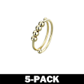 Miniatyrbillede 1 af 2: Spiralring - Antistressring med roterende perler Guld Z 5-Pack