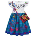 Pikkukuva 2 / 5: Tyttöjen Disney Encanto Mirabel -mekko juhliin, naamiaisiin ja cosplayhin Dress and Bags 7-8 Years