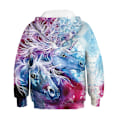 Miniatyrbild 2 av 5: Unicorn Print 2020 Långärmade huvtröjor för barn I Light blue M