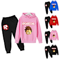 Pikkukuva 2 / 3: Pojat Tytöt Minecraft Roblox Huppareita Treenipuvut Topit+jogginghousut Z V I Pink 130cm