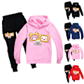 Pikkukuva 2 / 3: Pojat Tytöt LANKYBOX Hupparit Treenipuvut Topit+Joggerhousut Setti V pink Z pink 140cm