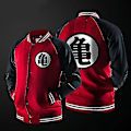 Miniatyrbillede 1 af 4: Anime Goku Varsity Jakke Efterår Casual Sweatshirt Hoodie Jakke Mærke Baseball Jakke Shry V Red L