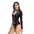 Miniatyrbillede 4 af 5: Harley Quinn Cosplay badedragt med dødningehoved-print til kvinder S-M