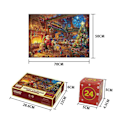 Miniatyrbillede 1 af 2: Adventskalender 2023 Julepuslespil - Fireside Juleferiepuslespil til voksne børn, 24 dele 1008 puslespilsbrikker Julegave nedtælling A