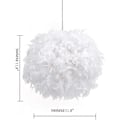 Miniatyrbild 3 av 5: Fjäderlätt Skärm för Takhängande Ljus, Fluffig Skärm Lampskärm för Bord och Golv, Sovrum Diameter 30cm, Vit DB V