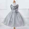 Miniatyrbild 2 av 5: Söta flickor paljetterad blommaprinsessklänning barn silvergray Z silvergray 4-5Years