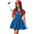 Super Mario cosplay-asu naisille, hahmoasu, punainen M red m