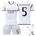 Miniatyrbillede 1 af 2: 2023-2024 Real Madrid Hjemmefodboldtrøje nr. 5 Bellingham Voksen S-WELLNGS Z aldult