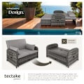 Miniatyrbild 4 av 11: tectake Loungesoffa Kreta i konstrotting, inklusive skyddsöverdrag grå