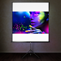 Miniatyrbild 2 av 7: tectake Projektorduk med stativ - 152 x 152 cm Vit