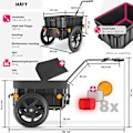 Miniatyrbild 6 av 11: tectake Cykelvagn CargoXpress, multifunktionell, upp till 50kg Svart
