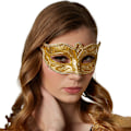 Miniatyrbild 2 av 3: tectake Venetiansk mask med mönster Guld