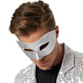 Miniatyrbild 3 av 4: tectake Venetiansk mask, enfärgad ögonmask för maskerad Silver