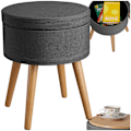 Miniatyrbild 1 av 10: tectake Sittpuff med förvaringsutrymme Yara Mörkgrå