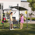 Miniatyrbild 10 av 11: tectake Grillpaviljong  Asado 2,4x1,5x2,34m grå
