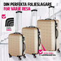 Miniatyrbild 4 av 10: tectake Resväskor 3 stycken set i hardcase, Hårda resväskor Champagne