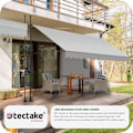 Miniatyrbild 7 av 11: tectake Spännmarkis och soltak med handvev, höjdjusterbar - 400 x 180 cm Ljusgrå