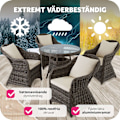 Miniatyrbild 8 av 11: tectake Lyxig möbelgrupp i konstrotting med 4 fåtöljer och bord grå