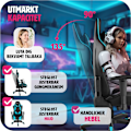 Miniatyrbild 4 av 10: tectake Premium Gamingstol Twink Azurblå