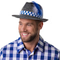 Miniatyrbild 3 av 3: tectake Grå traditionell bayersk hatt blå/vit grå