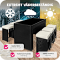 Miniatyrbild 8 av 11: tectake Barset Ibiza i konstrotting inkl. överskyddsdrag Svart