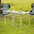 Miniatyrbild 10 av 10: tectake Campingbord i aluminium, hopfällbart 140 x 70 x 70cm grå
