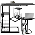 Miniatyrbild 1 av 8: tectake Datorbord Rhea, C-form, med laddstation Svart