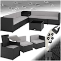 Miniatyrbild 1 av 11: tectake Loungeset Verona i konstrotting Svart