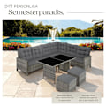 Miniatyrbild 4 av 11: tectake Loungeset Barletta i konstrotting Beige