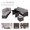 Miniatyrbild 3 av 11: tectake Loungeset Barletta i konstrotting Svart