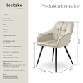 Miniatyrbild 6 av 10: tectake Stol Marilyn, sammet, vadderad -  per styck multifärg