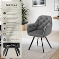 Miniatyrbild 2 av 10: tectake Roterbar Sammetsfåtölj Lucia, stoppad -  per styck Grafitgrå