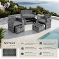 Miniatyrbild 2 av 11: tectake Loungegrupp i konstrotting Modena inkl. skyddsöverdrag grå