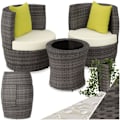 Miniatyrbild 1 av 10: tectake Loungeset i konstrotting Nice 2+1+1 grå