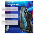 Miniatyrbild 5 av 11: tectake Gamingstol Tartaros, LED, massagefunktion Svart