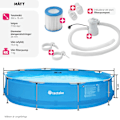 Miniatyrbild 6 av 11: tectake Pool rund med filterpump Ø 360 x 76 cm Blå