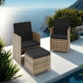 Miniatyrbild 9 av 11: tectake Loungegrupp i konstrotting Palermo Natur