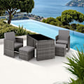 Miniatyrbild 11 av 11: tectake Loungegrupp i konstrotting Palermo grå