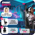 Miniatyrbild 4 av 11: tectake Premium Gamingstol Twink Svart